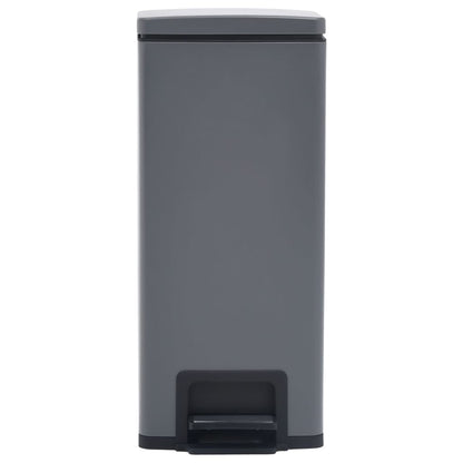 Dustbin with Pedal Anti-fingerprint 30L Grey Stainless Steel