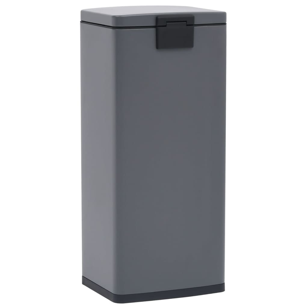 Dustbin with Pedal Anti-fingerprint 30L Grey Stainless Steel