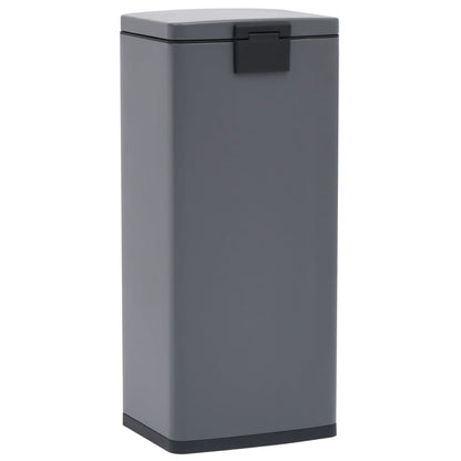 Dustbin with Pedal Anti-fingerprint 30L Grey Stainless Steel