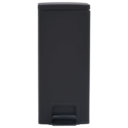 Dustbin with Pedal Anti-fingerprint 30L Black Stainless Steel