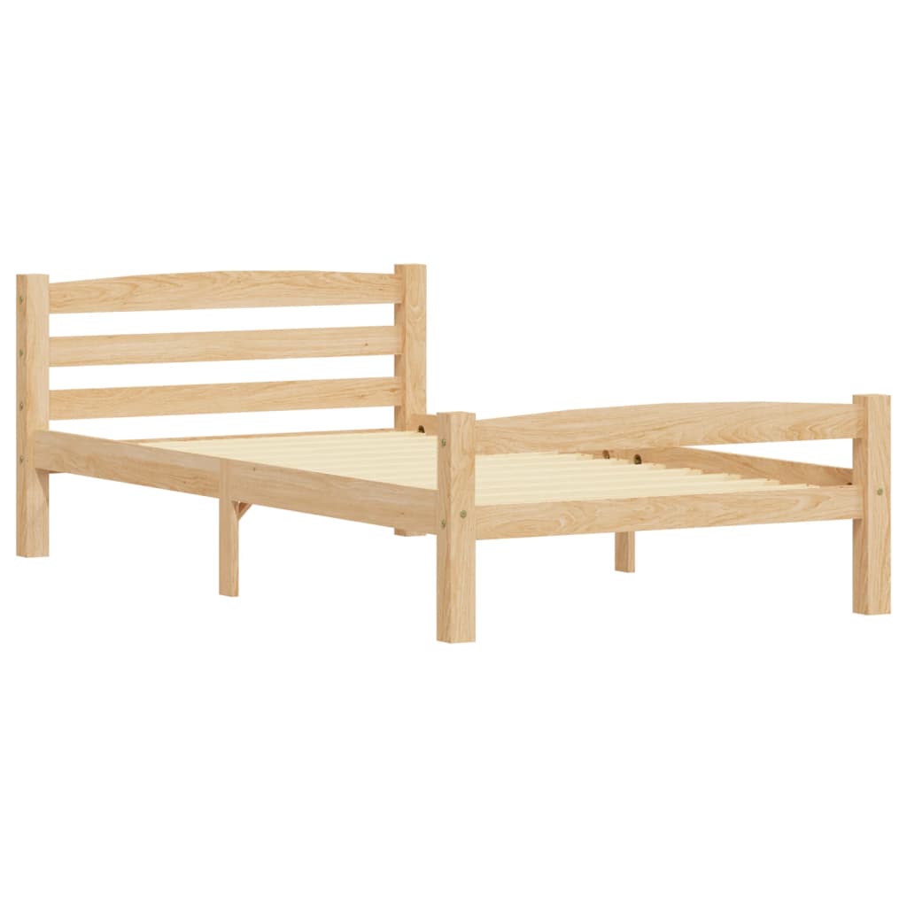 Bed Frame without Mattress Solid Pinewood 100x200 cm