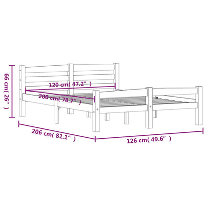 Bed Frame without Mattress Solid Pinewood 120x200 cm