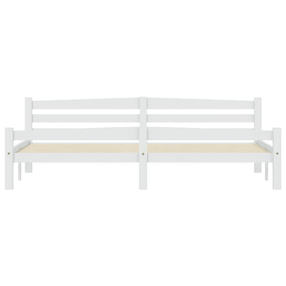 Bed Frame without Mattress White Solid Pinewood 200x200 cm