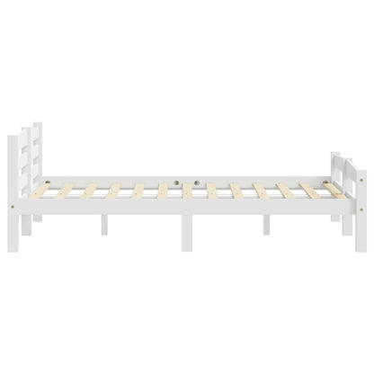 Bed Frame without Mattress White Solid Pinewood 200x200 cm