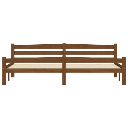 Bed Frame without Mattress Honey Brown Solid Pinewood 200x200 cm