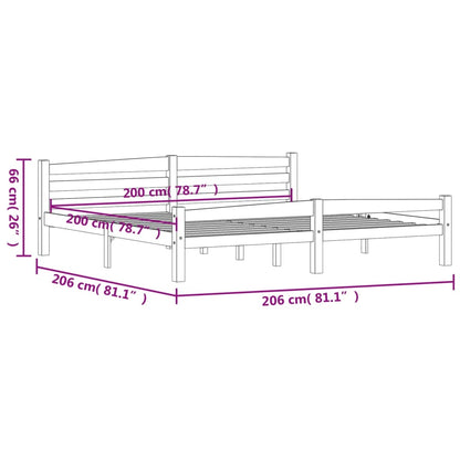 Bed Frame without Mattress Honey Brown Solid Pinewood 200x200 cm