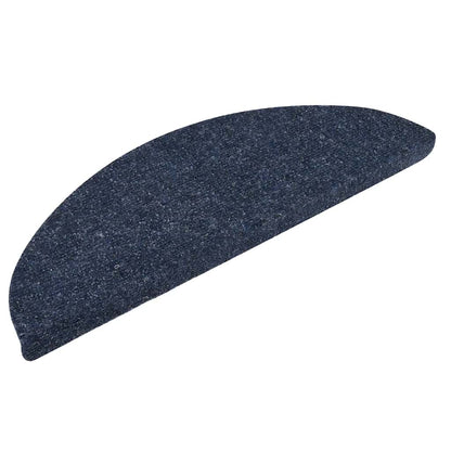 Stair Mats Self-adhesive 5 pcs 56x17x3 cm Blue Half Round
