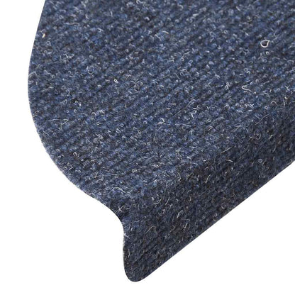 Stair Mats Self-adhesive 5 pcs 56x17x3 cm Blue Half Round