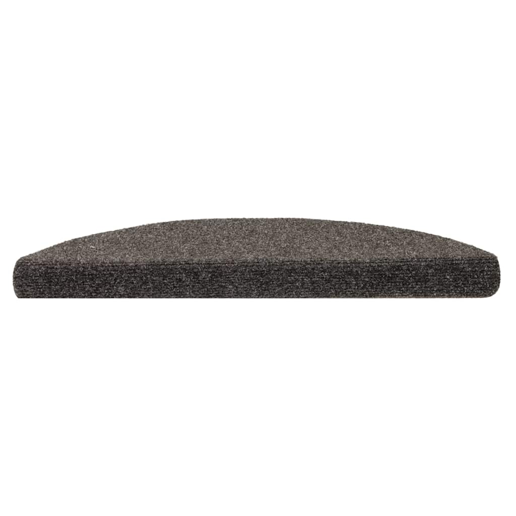 Stair Mats Self-adhesive 10 pcs 56x17x3 cm Anthracite Half Round