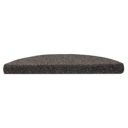 Stair Mats Self-adhesive 10 pcs 56x17x3 cm Anthracite Half Round