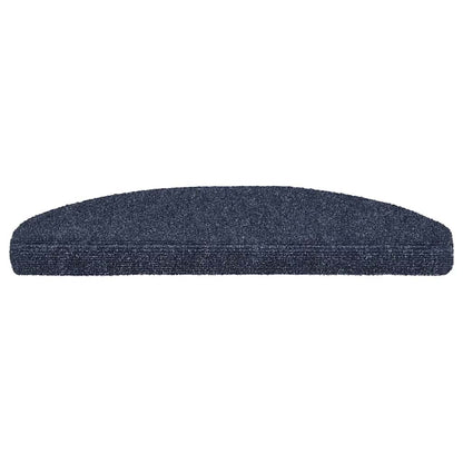 Stair Mats Self-adhesive 10 pcs 65x21x4 cm Blue Half Round Large