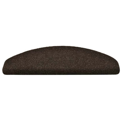 Stair Mats Self-adhesive 10 pcs 65x21x4 cm Dark Brown Half Round Large