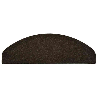 Stair Mats Self-adhesive 10 pcs 65x21x4 cm Dark Brown Half Round Large