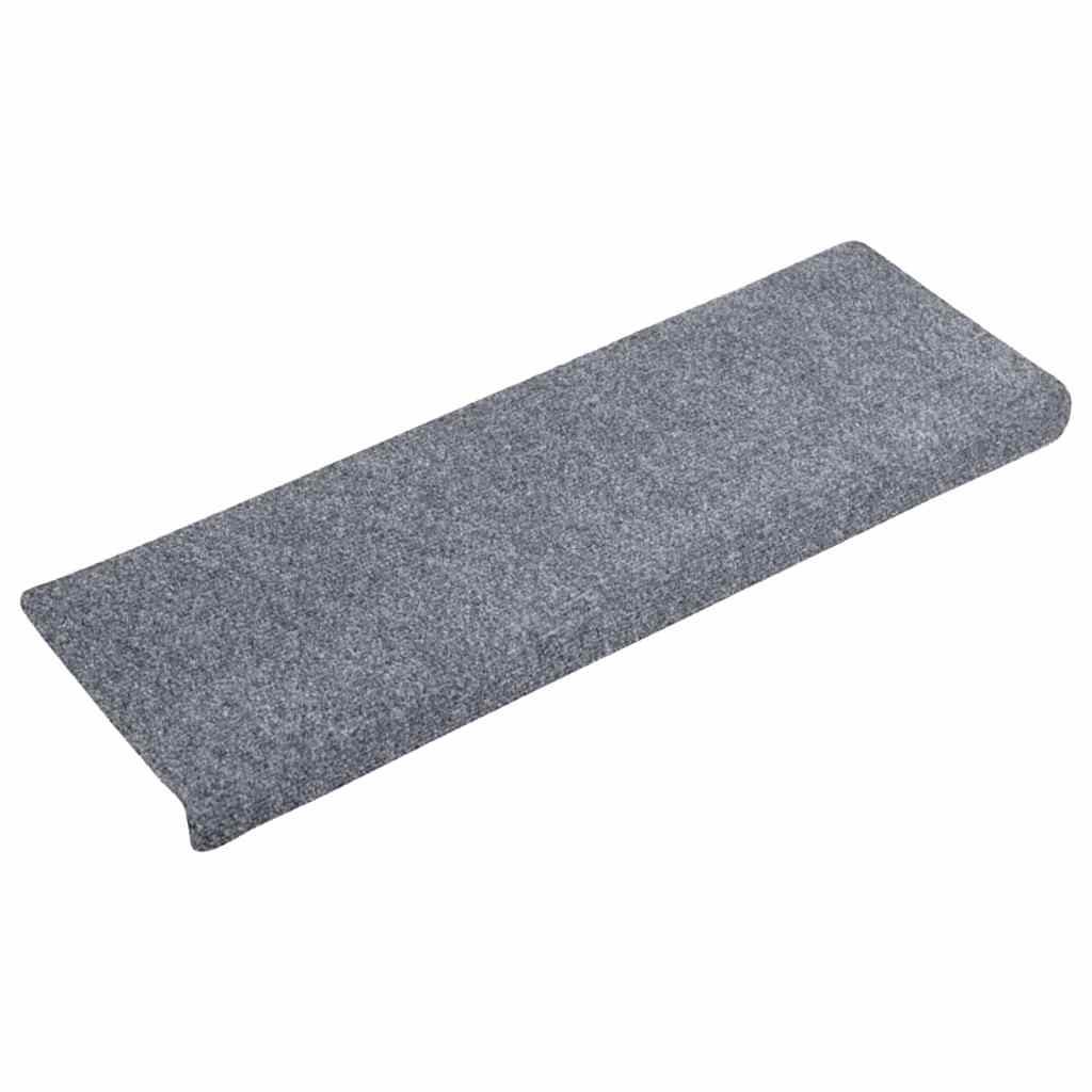 Stair Mats Self-adhesive 10 pcs 65x21x4 cm Light Grey Rectangular Edge