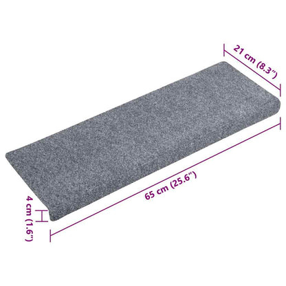 Stair Mats Self-adhesive 10 pcs 65x21x4 cm Light Grey Rectangular Edge