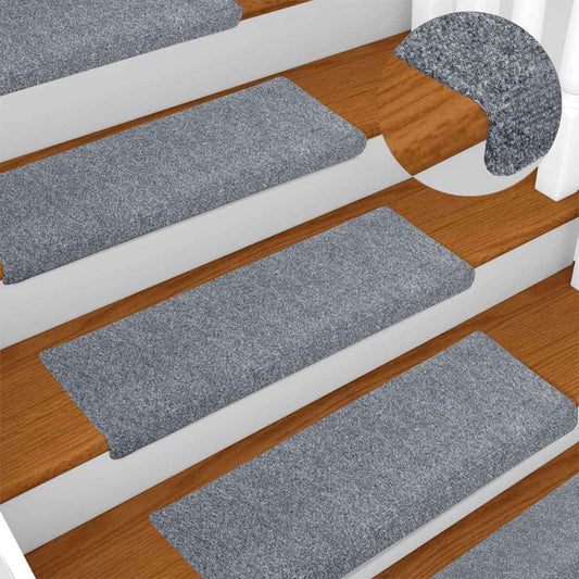 Stair Mats Self-adhesive 10 pcs 65x21x4 cm Light Grey Rectangular Edge