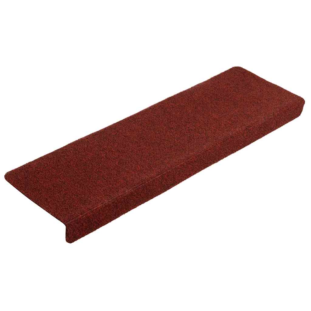 Stair Mats Self-adhesive 10 pcs 65x21x4 cm Bordeaux Red Rectangular Edge