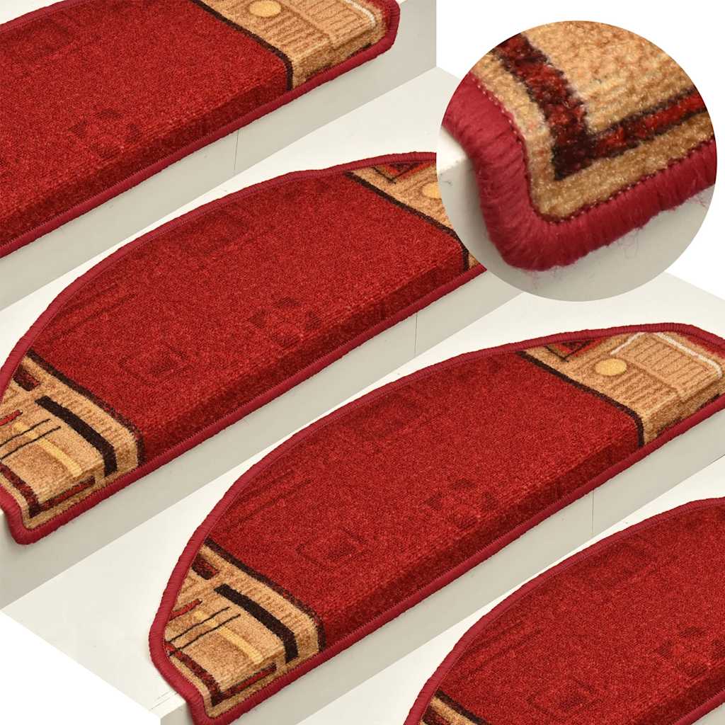 Stair Mats Self-adhesive 5 pcs 65x21x4 cm Red