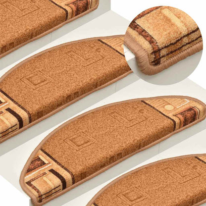 Stair Mats Self-adhesive 10 pcs 65x21x4 cm Beige