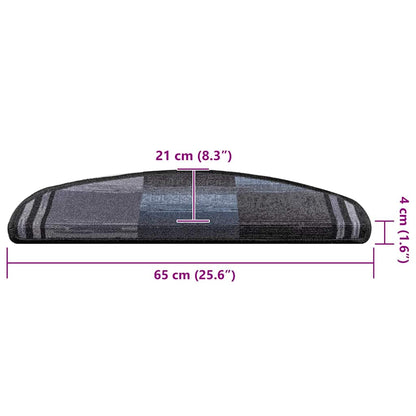 Stair Mats Self-adhesive 5 pcs 65x21x4 cm Black and Grey