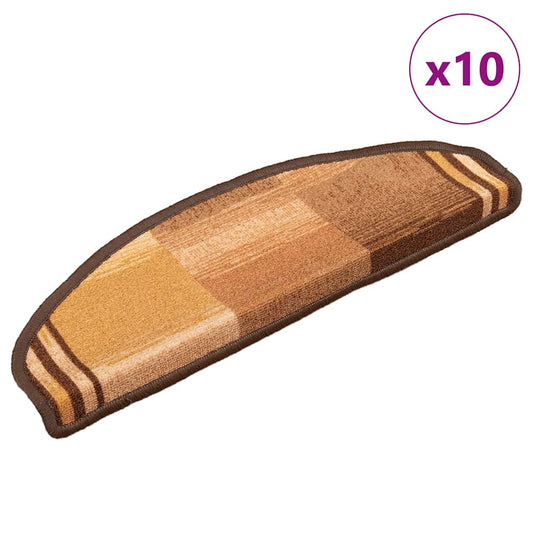Stair Mats Self-adhesive 10 pcs 65x21x4 cm Brown