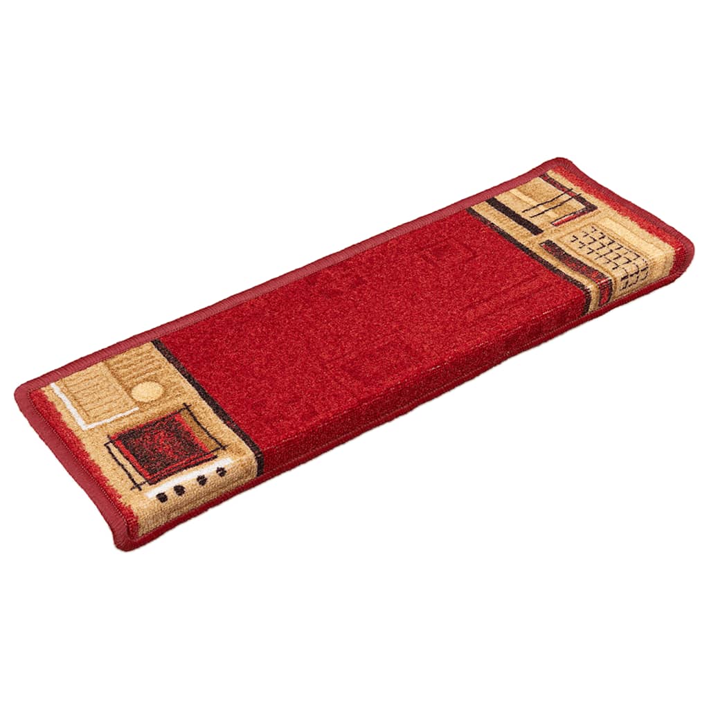 Stair Mats Self-adhesive 5 pcs 65x21x4 cm Red