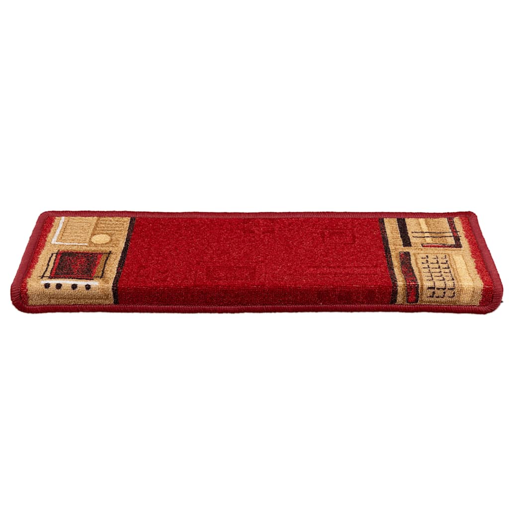 Stair Mats Self-adhesive 5 pcs 65x21x4 cm Red