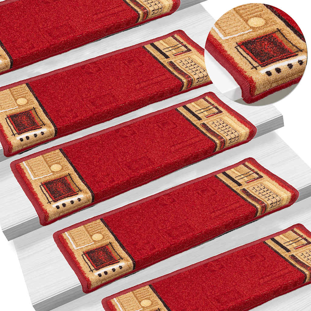 Stair Mats Self-adhesive 5 pcs 65x21x4 cm Red