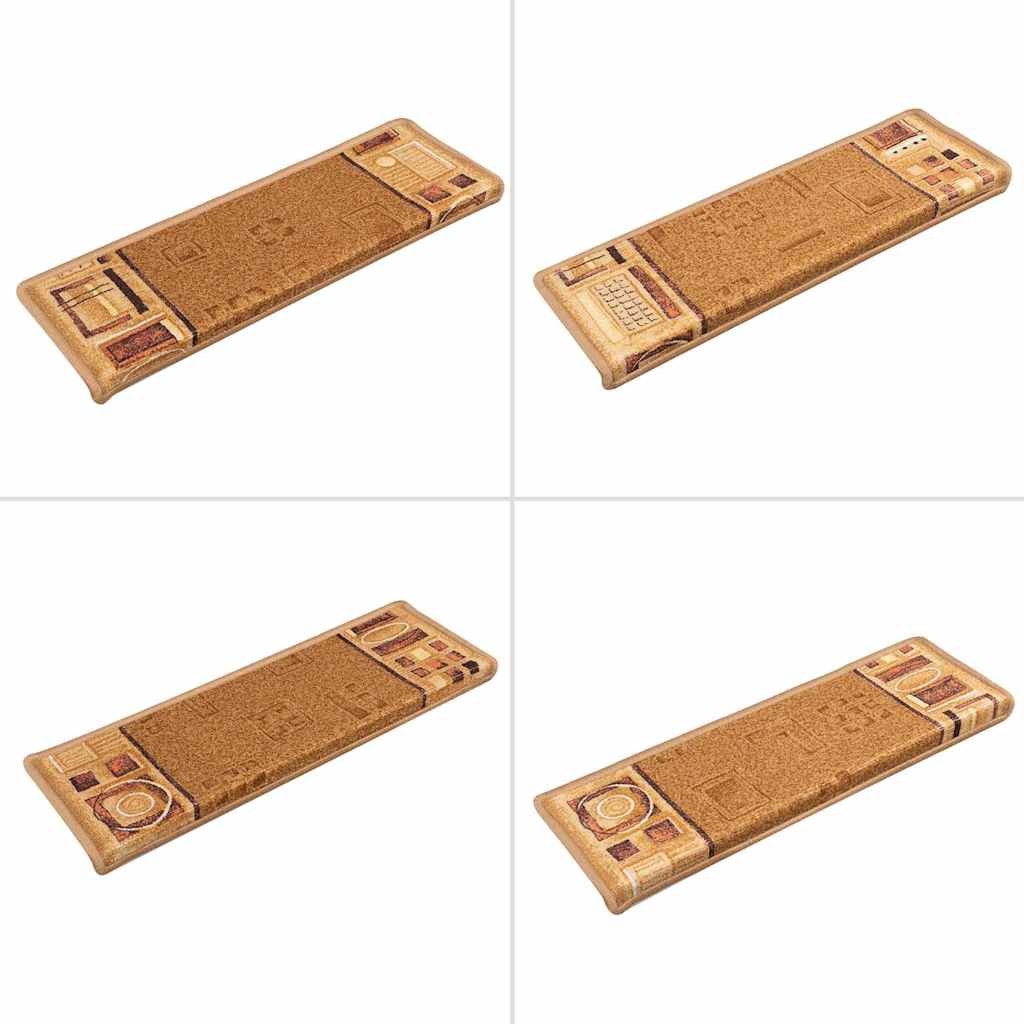 Stair Mats Self-adhesive 10 pcs 65x21x4 cm Beige