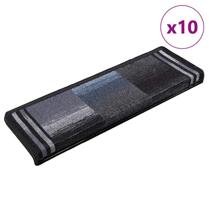 Stair Mats Self-adhesive 10 pcs 65x21x4 cm Black and Grey