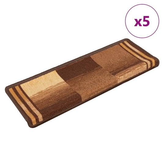 Stair Mats Self-adhesive 5 pcs 65x21x4 cm Brown