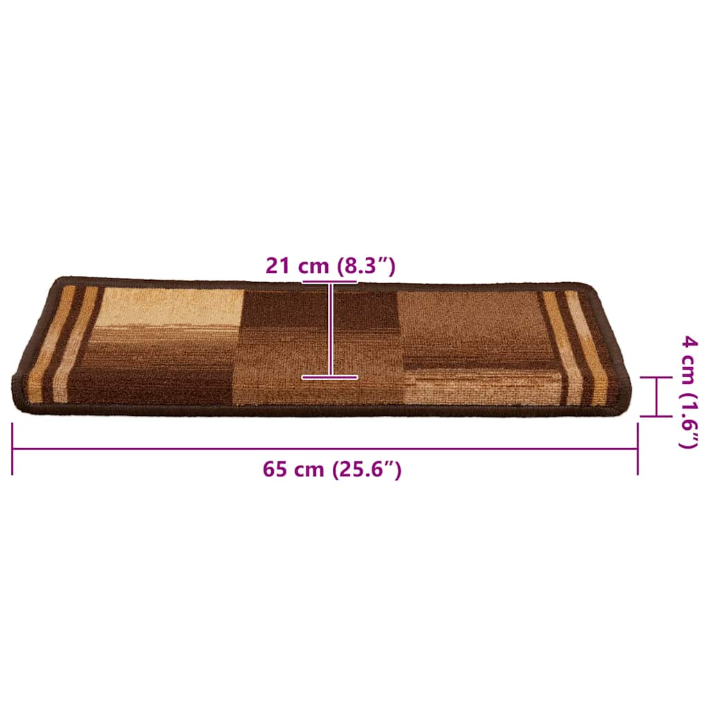 Stair Mats Self-adhesive 10 pcs 65x21x4 cm Brown