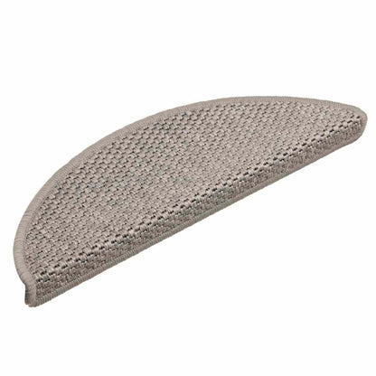 Stair Mats Self-adhesive Sisal-Look 15 pcs 56x17x3 cm Silver