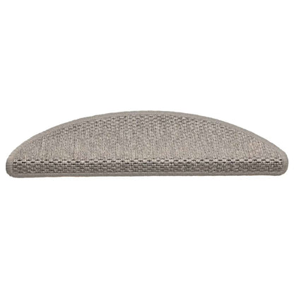 Stair Mats Self-adhesive Sisal-Look 15 pcs 56x17x3 cm Silver