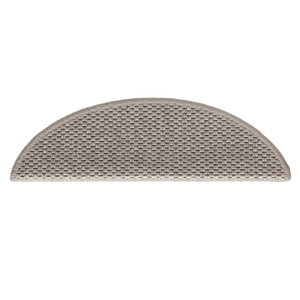 Stair Mats Self-adhesive Sisal-Look 15 pcs 56x17x3 cm Silver