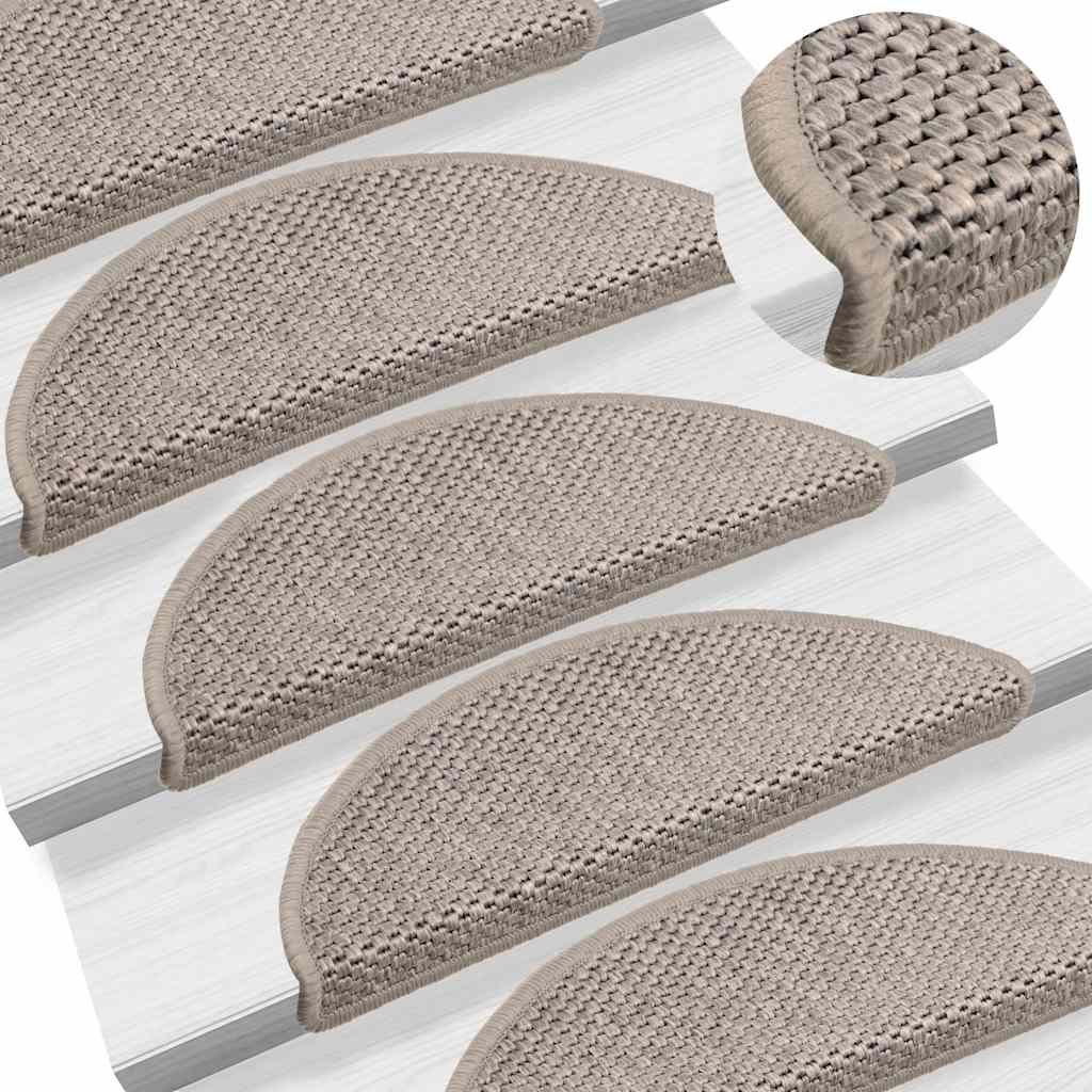 Stair Mats Self-adhesive Sisal-Look 15 pcs 56x17x3 cm Silver