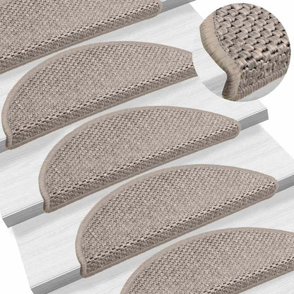 Stair Mats Self-adhesive Sisal-Look 15 pcs 56x17x3 cm Silver