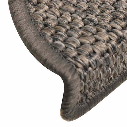 Stair Mats Self-adhesive Sisal-Look 15 pcs 56x17x3 cm Brown Beige
