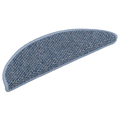 Stair Mats Self-adhesive Sisal-Look 15 pcs 56x17x3 cm Blue
