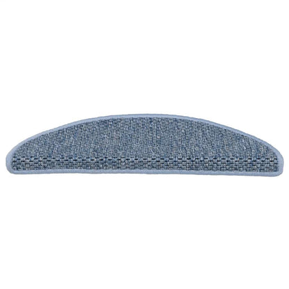 Stair Mats Self-adhesive Sisal-Look 15 pcs 56x17x3 cm Blue