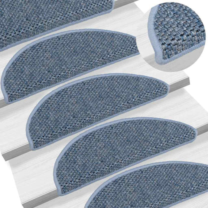 Stair Mats Self-adhesive Sisal-Look 15 pcs 56x17x3 cm Blue