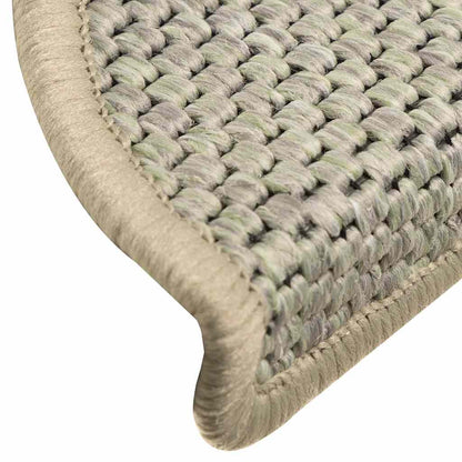 Stair Mats Self-adhesive Sisal-Look 15 pcs 56x17x3 cm Light Green