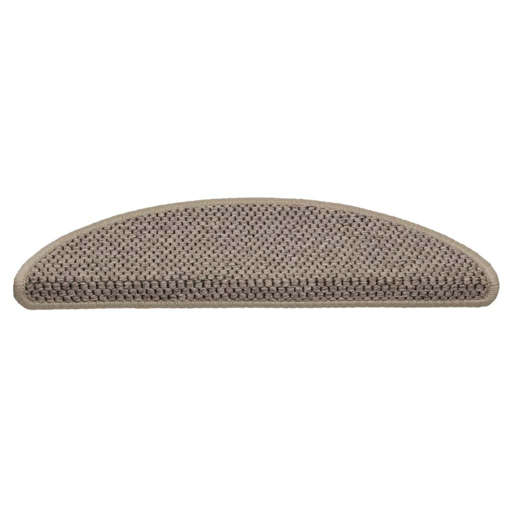 Stair Mats Self-adhesive Sisal-Look 15 pcs 56x17x3 cm Dark Beige