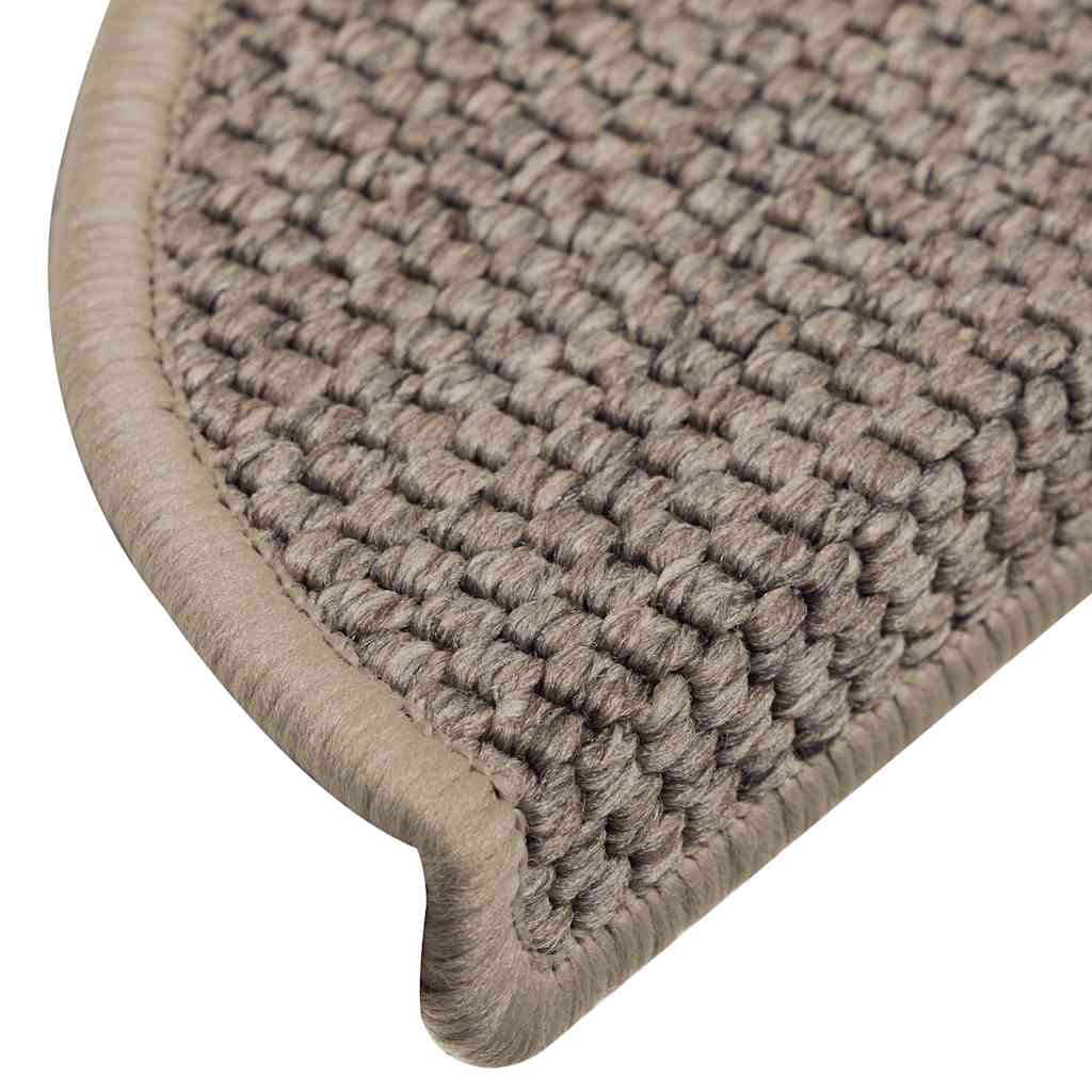 Stair Mats Self-adhesive Sisal-Look 15 pcs 56x17x3 cm Dark Beige