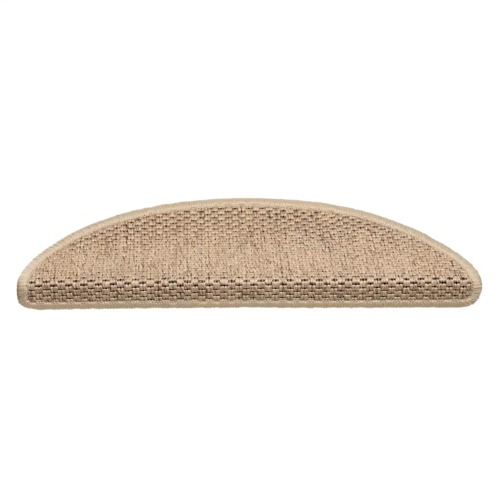 Stair Mats Self-adhesive Sisal-Look 15 pcs 56x17x3 cm Sand