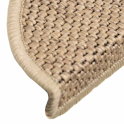 Stair Mats Self-adhesive Sisal-Look 15 pcs 56x17x3 cm Sand