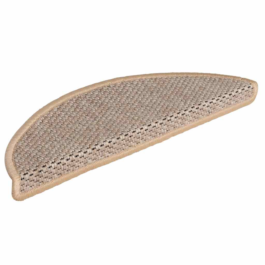 Stair Mats Self-adhesive Sisal-Look 15 pcs 56x17x3 cm Light Beige