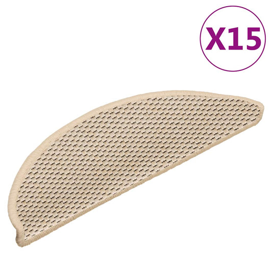 Stair Mats Self-adhesive Sisal-Look 15 pcs 56x17x3 cm Berber