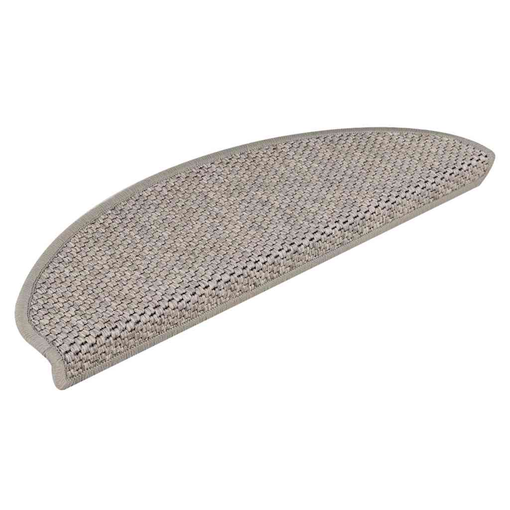 Stair Mats Self-adhesive Sisal-Look 15 pcs 65x21x4 cm Silver