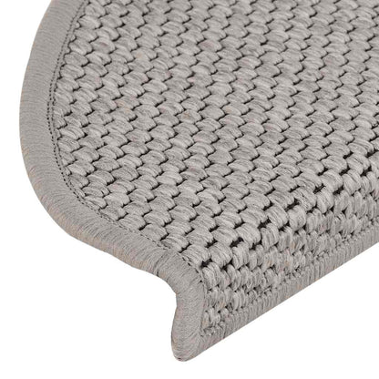 Stair Mats Self-adhesive Sisal-Look 15 pcs 65x21x4 cm Silver